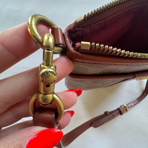 COACH Kitt Messenger Crossbody Bag In Leather CC533 Brass Tan/Rust - Picture 7 of 9